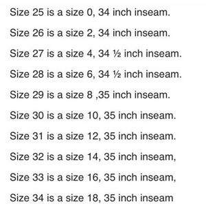 Miss Me Jeans size guide